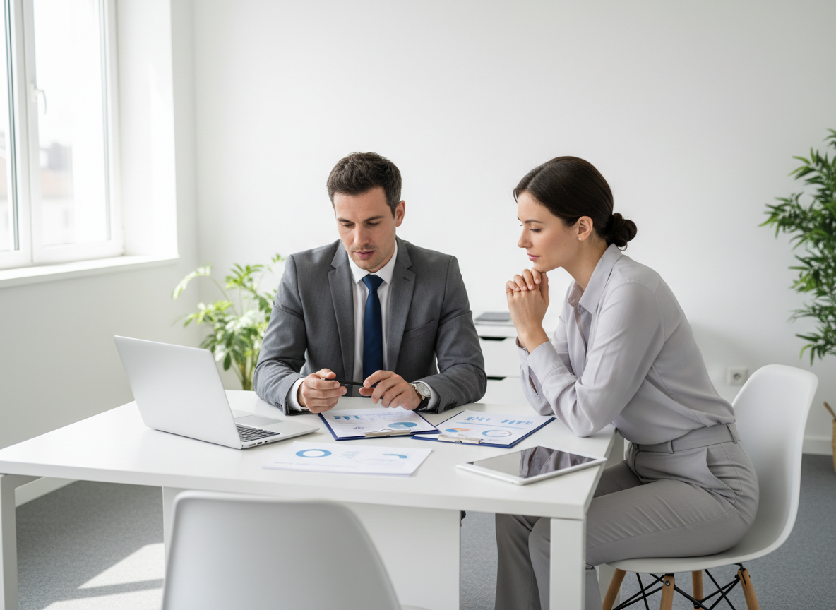 Conseiller en assurance santé accompagnant un travailleur indépendant